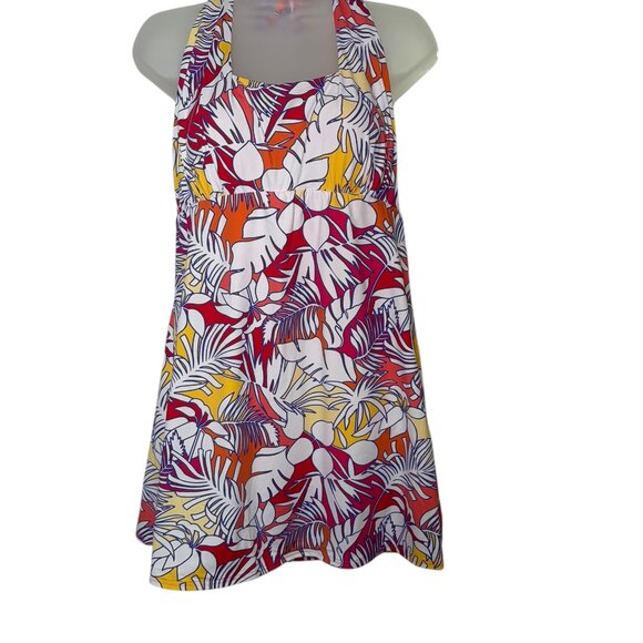 Lands’ End Floral Halter Skirted One Piece Swimsuit NWT Size 14/16 - Picture 3 of 5